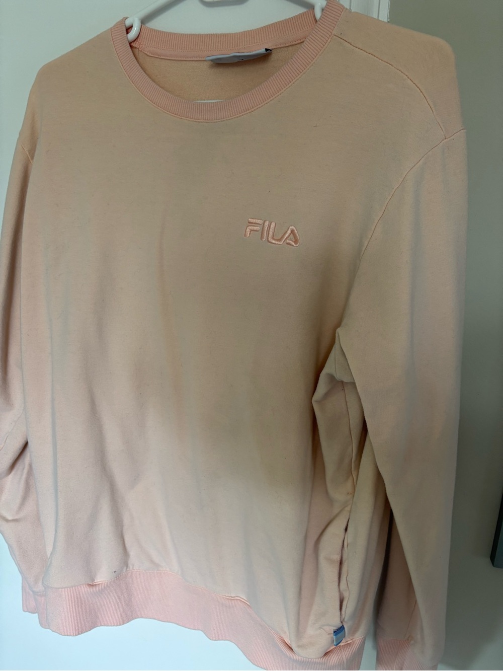 FILA Peach/Pink Ribbed Neck Crewneck Sweatshirt